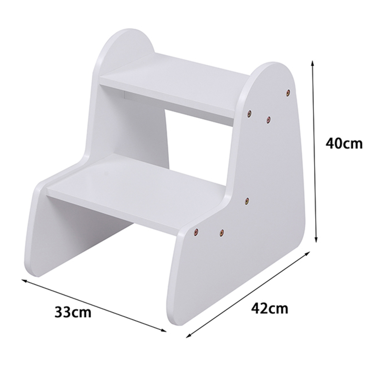 KIDS' STEP STOOL RICKI HM18340.03 MDF and PLYWOOD IN WHITE 33x43.5x40.5Hcm. [3]