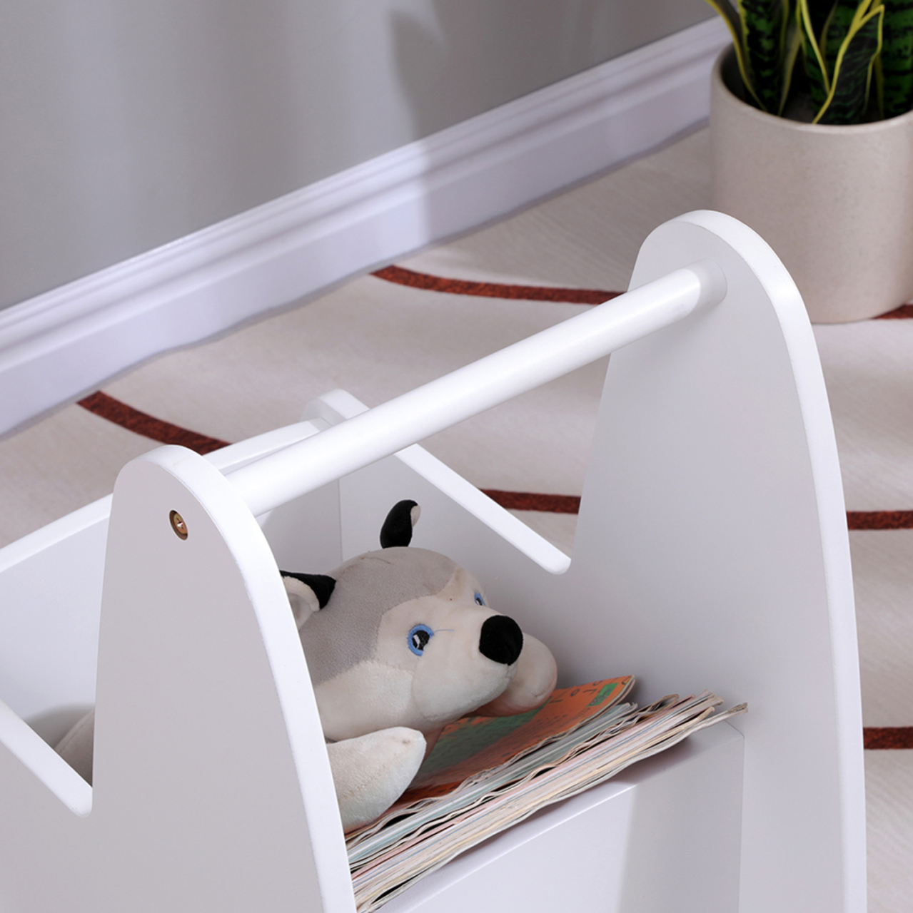 KIDS' STROLLER/CART RICKI HM18341.03 MDF and PLYWOOD IN WHITE 33x45x50Hcm. [7]