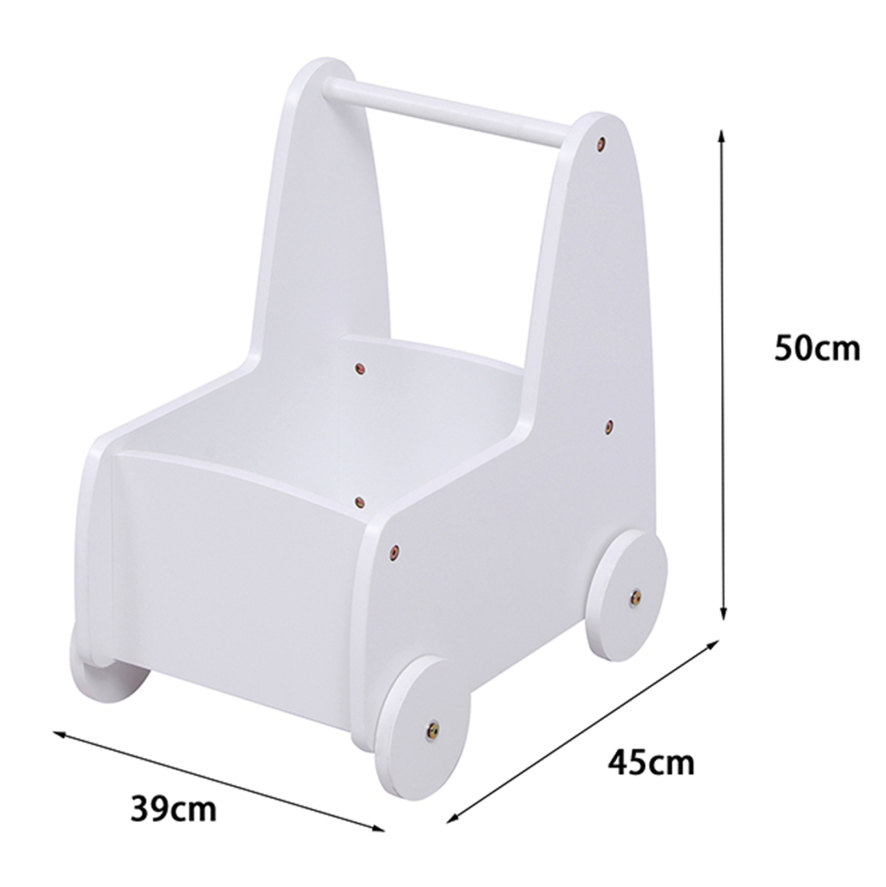 KIDS' STROLLER/CART RICKI HM18341.03 MDF and PLYWOOD IN WHITE 33x45x50Hcm. [3]