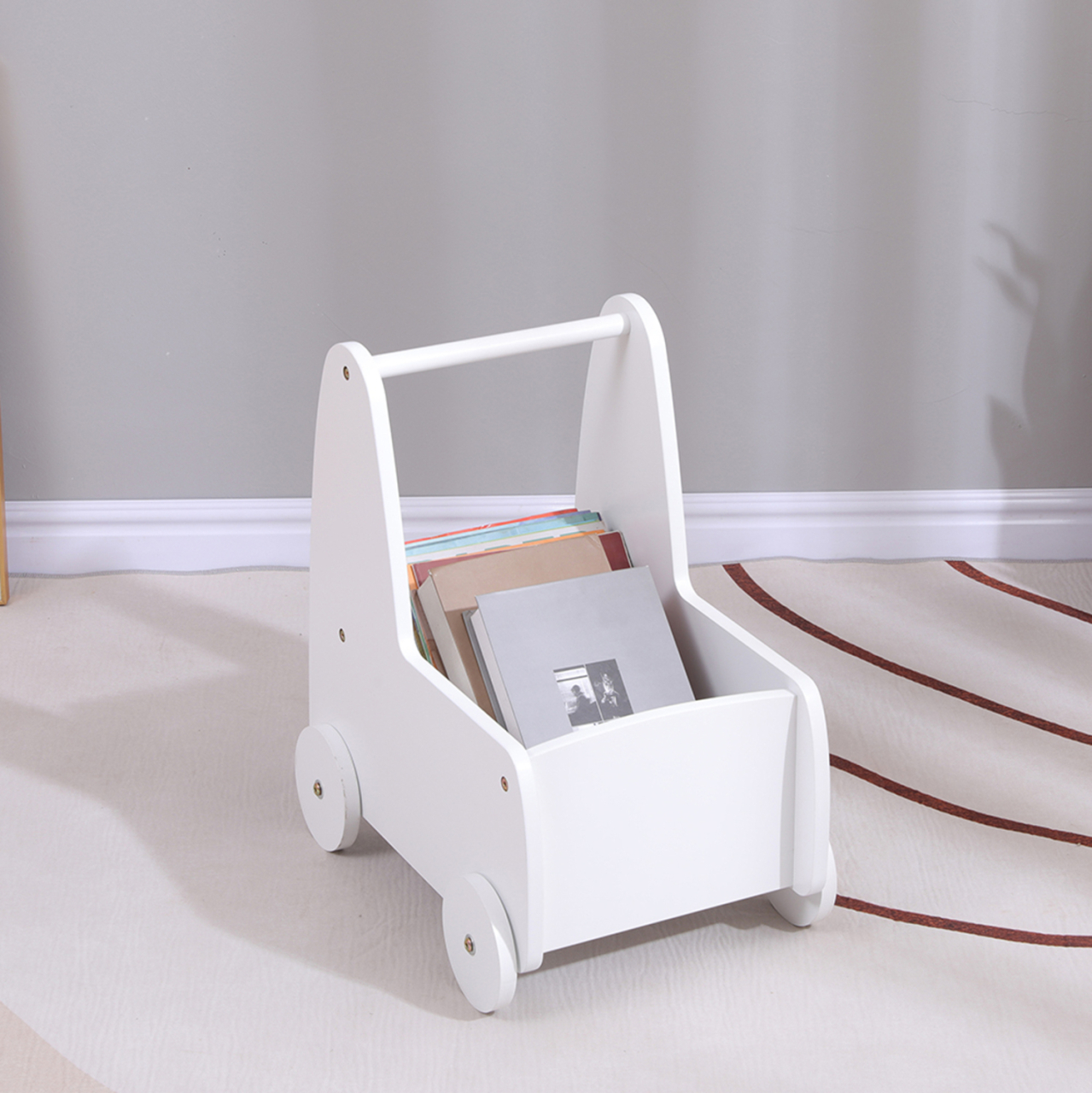 KIDS' STROLLER/CART RICKI HM18341.03 MDF and PLYWOOD IN WHITE 33x45x50Hcm. [2]