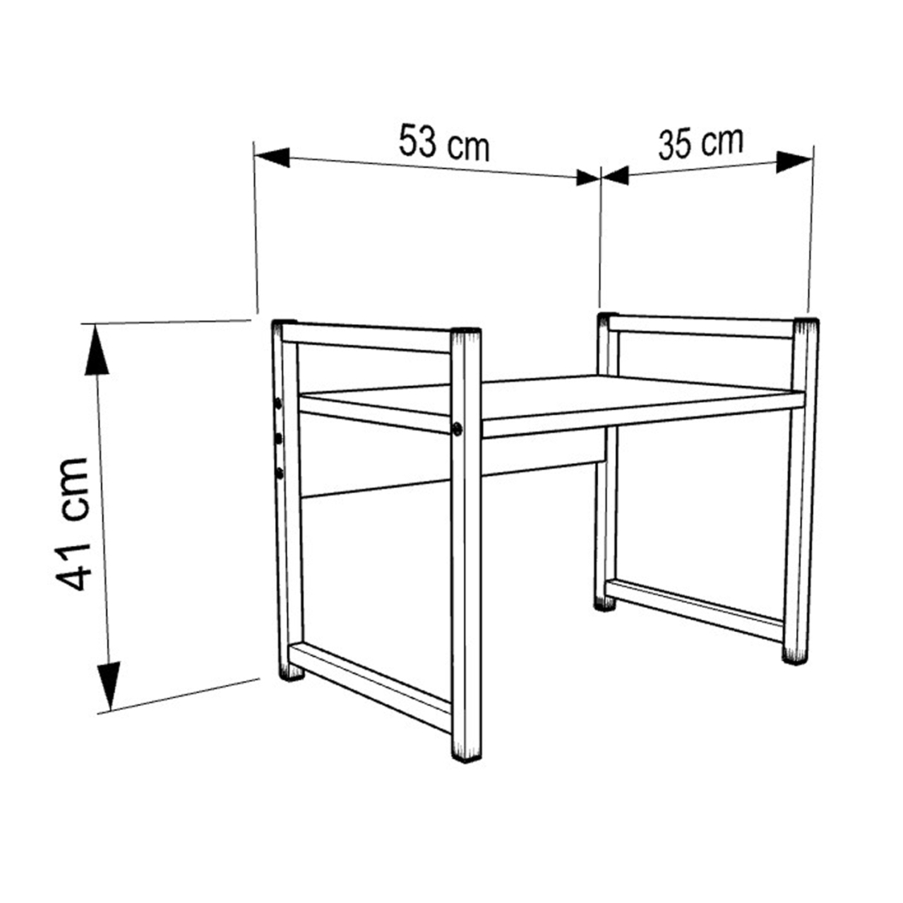 KITCHEN ORGANIZING SHELF BECKO HM18219.01 MELAMINE IN WHITE-BLACK METAL 53x35x41Hcm. [2]