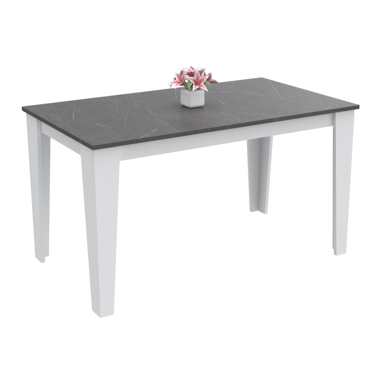 KITCHEN TABLE BORIS HM18220.02 MELAMINE IN BLACK ONYX-WHITE COLORING 130x75x75Hcm. [1]