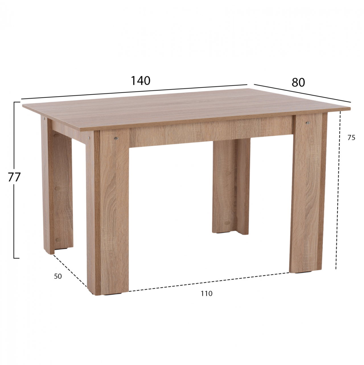 KITCHEN TABLE HM2429.01 KELVIN, SONOMA OAK, 140x80x77H [2]