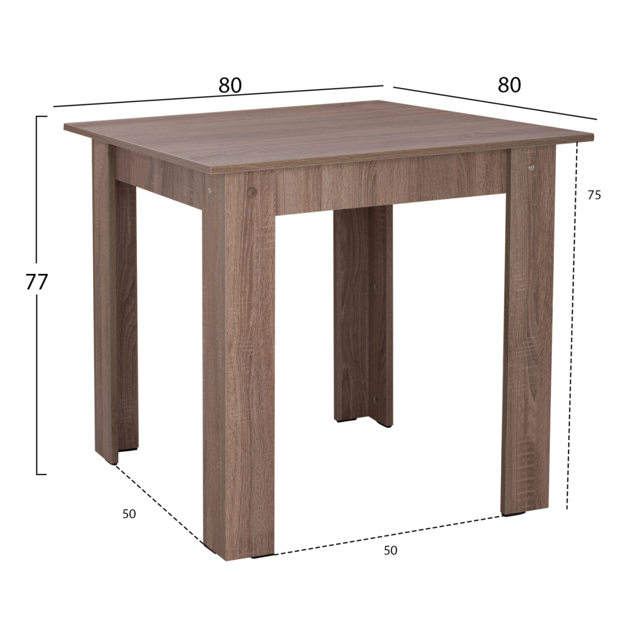 KITCHEN TABLE KELVIN HM2427.05, ASH GREY, 80X80X77 [2]