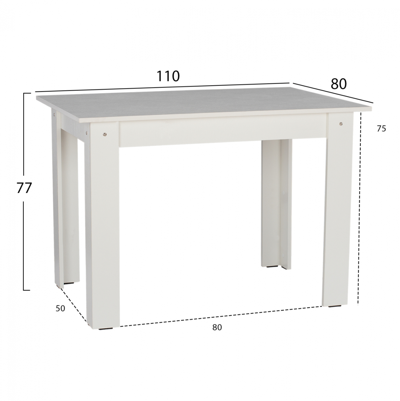 KITCHEN TABLE KELVIN HM2428.03, 110x80x77H, WHITE [2]