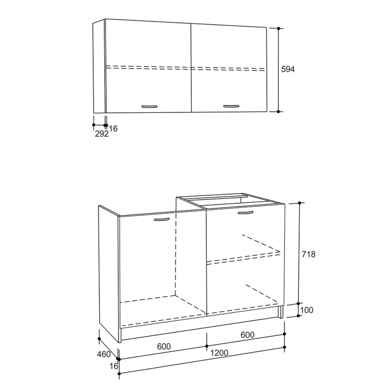 KITCHEN UNIT MELAMINE SONAMA-WHITE HM2439 46-29.2x120Y cm. [2]
