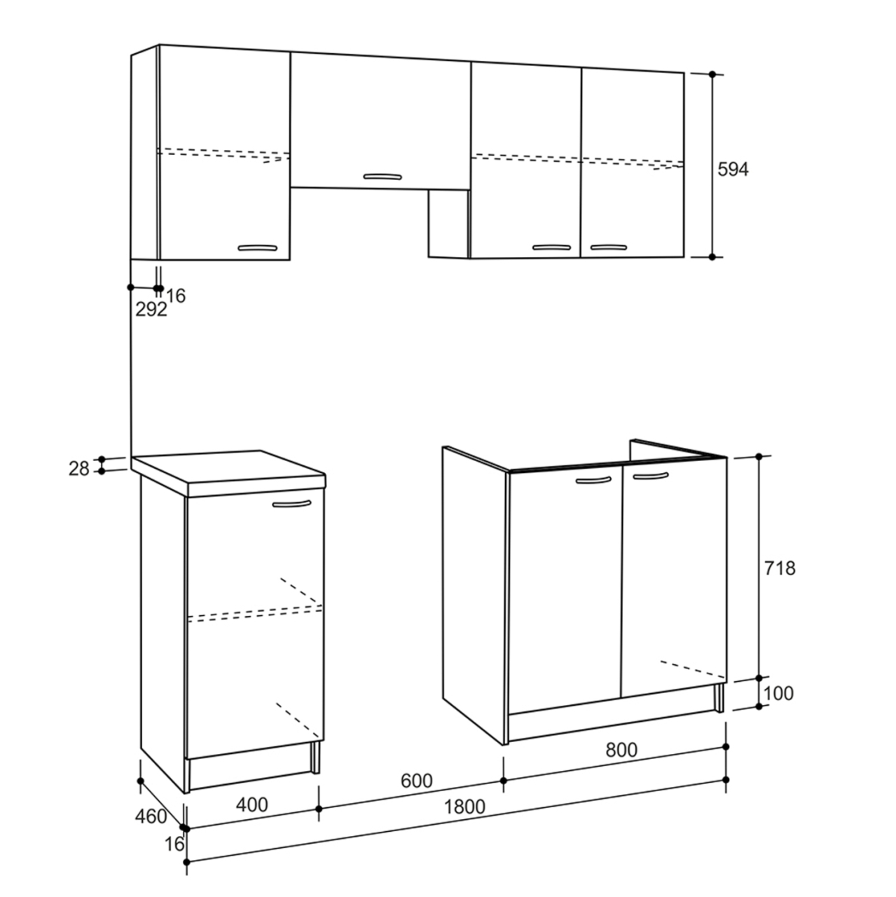 KITCHEN UNIT MELAMINE SONAMA-WHITE HM2441 180x29,2-46εκ [2]