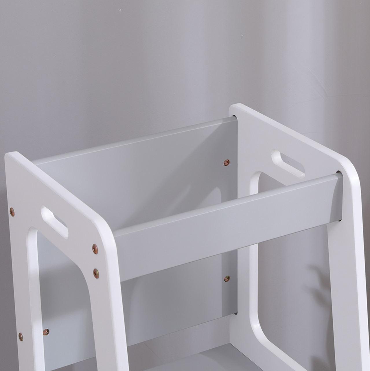 LEARNING TOWER WITH BLACKBOARD RICKI HM18345.03 PINE WOOD IN WHITE/GREY 37x40x84Hcm [7]