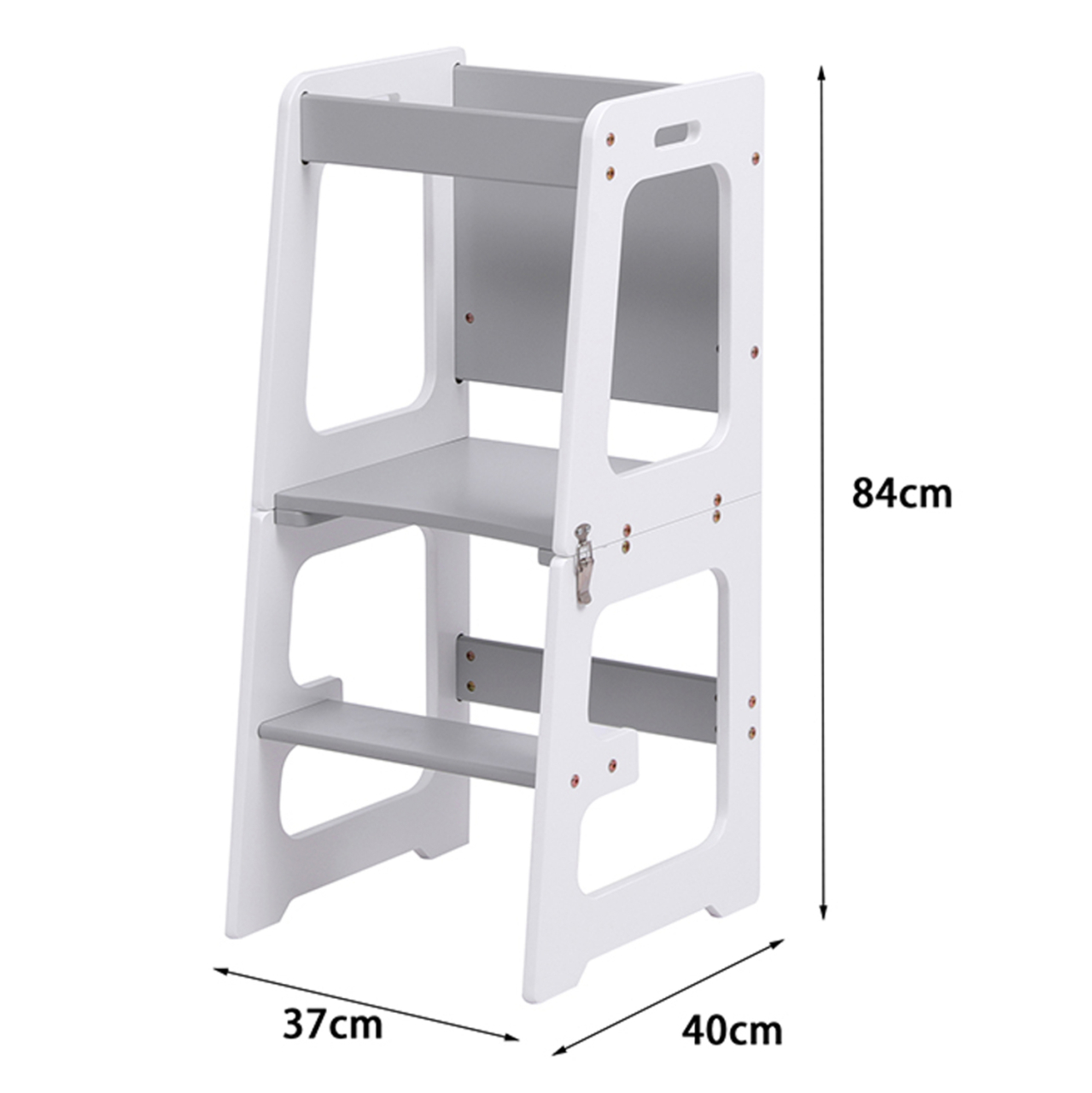 LEARNING TOWER WITH BLACKBOARD RICKI HM18345.03 PINE WOOD IN WHITE/GREY 37x40x84Hcm [3]