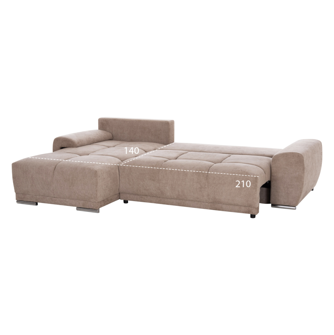 LEFT CORNER SOFABED COMFYRA HM3336.03L BEIGE FABRIC 270x181x75Hcm. [3]