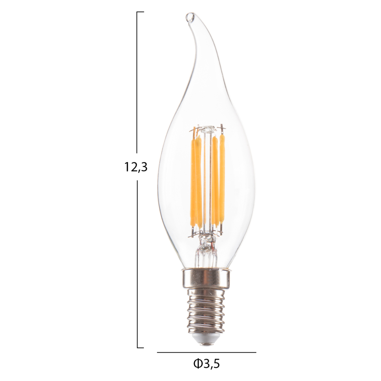 LIGHT BULB HM4047.01 FLAME STYLE LED FILAMENT 6W E14 3000K CLEAR DIMMABLE [2]
