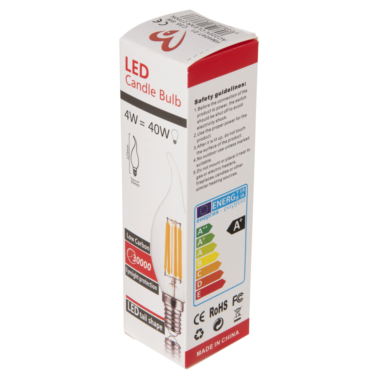 LIGHT BULB HM4047.01 FLAME STYLE LED FILAMENT 6W E14 3000K CLEAR DIMMABLE [6]