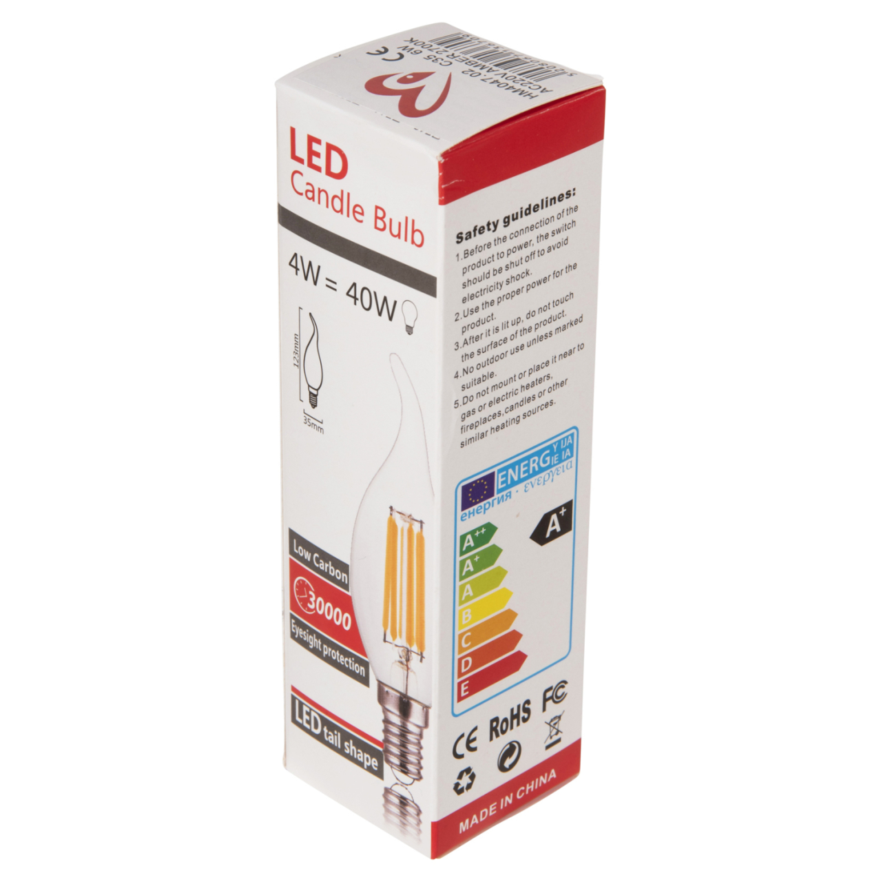 LIGHT BULB HM4047.02 FLAME STYLE LED FILAMENT 6W E14 3000K GOLD DIMMABLE [5]
