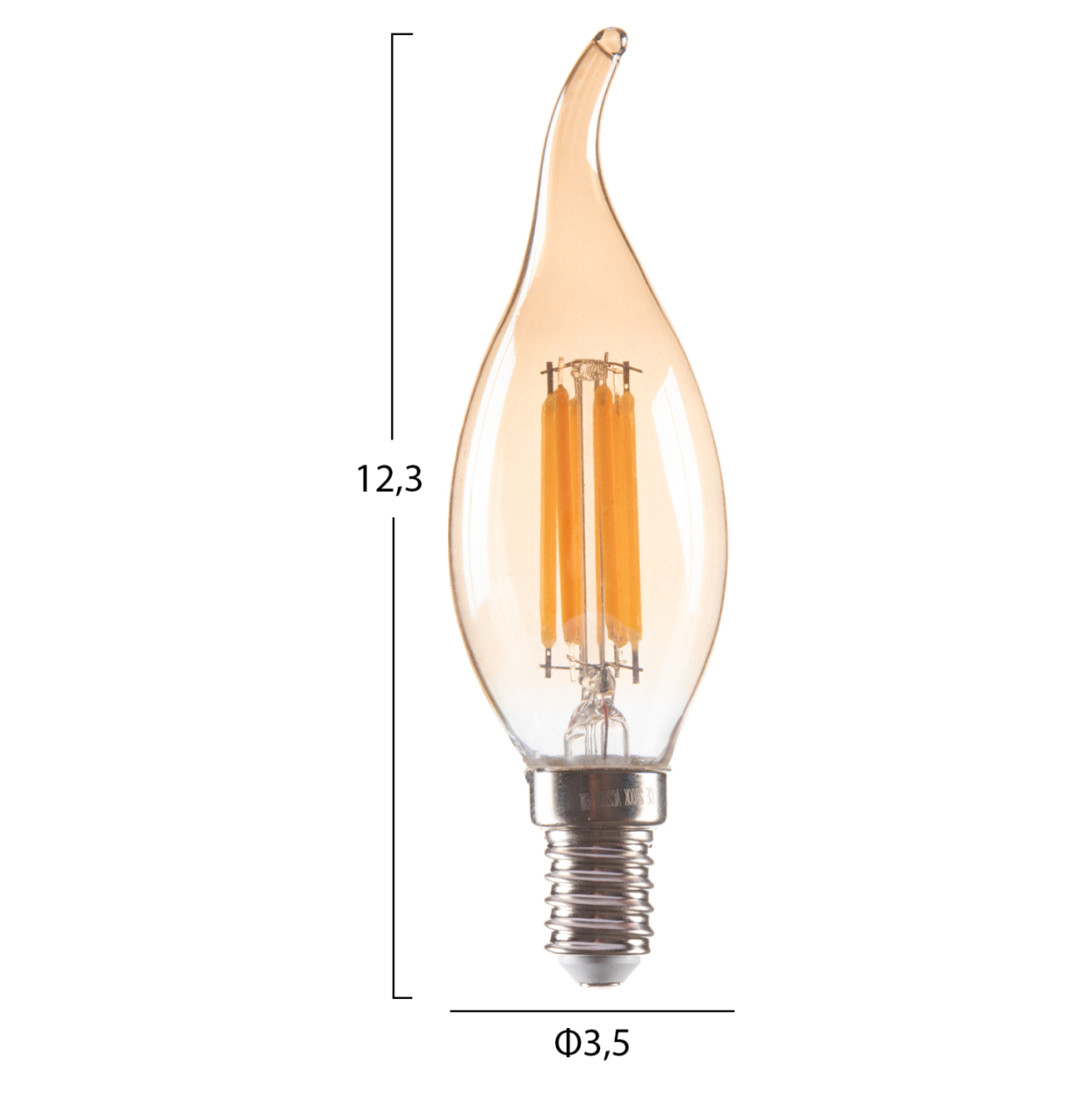 LIGHT BULB HM4047.02 FLAME STYLE LED FILAMENT 6W E14 3000K GOLD DIMMABLE [2]