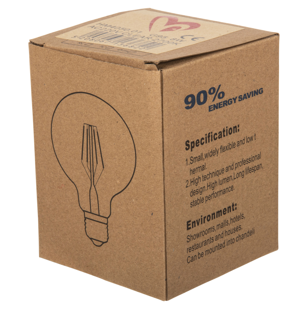 LIGHT BULB HM4050.01 GLOBO LED FILAMENT 8W E27 2700K CLEAR DIMMABLE [5]