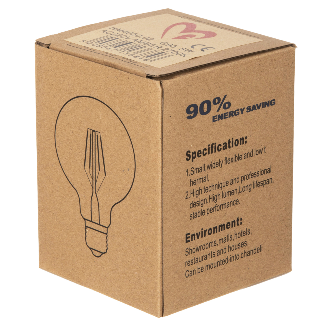 LIGHT BULB HM4050.02 GLOBO LED FILAMENT 8W E27 3000K GOLD DIMMABLE [5]