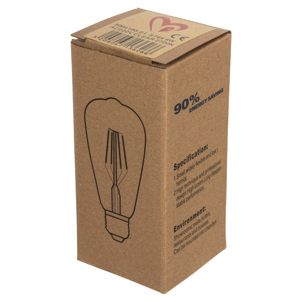 LIGHT BULB HM4188.01 LED FILAMENT 8W E27 DIMMABLE 2700K CLEAR [4]