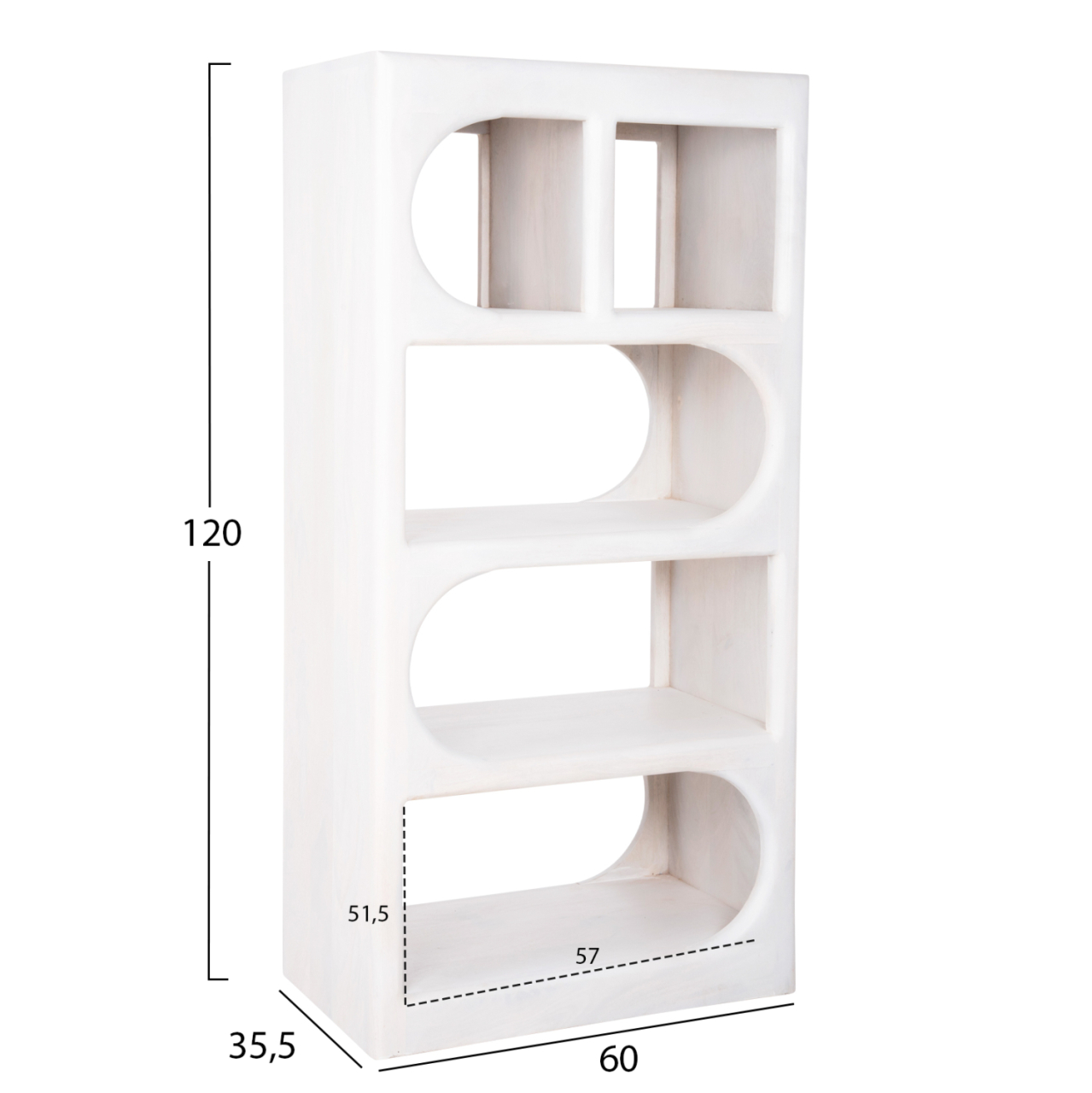 LIVING ROOM 4PCS SET HANDYR HM11947 SOLID MANGO WOOD IN WHITE [2]