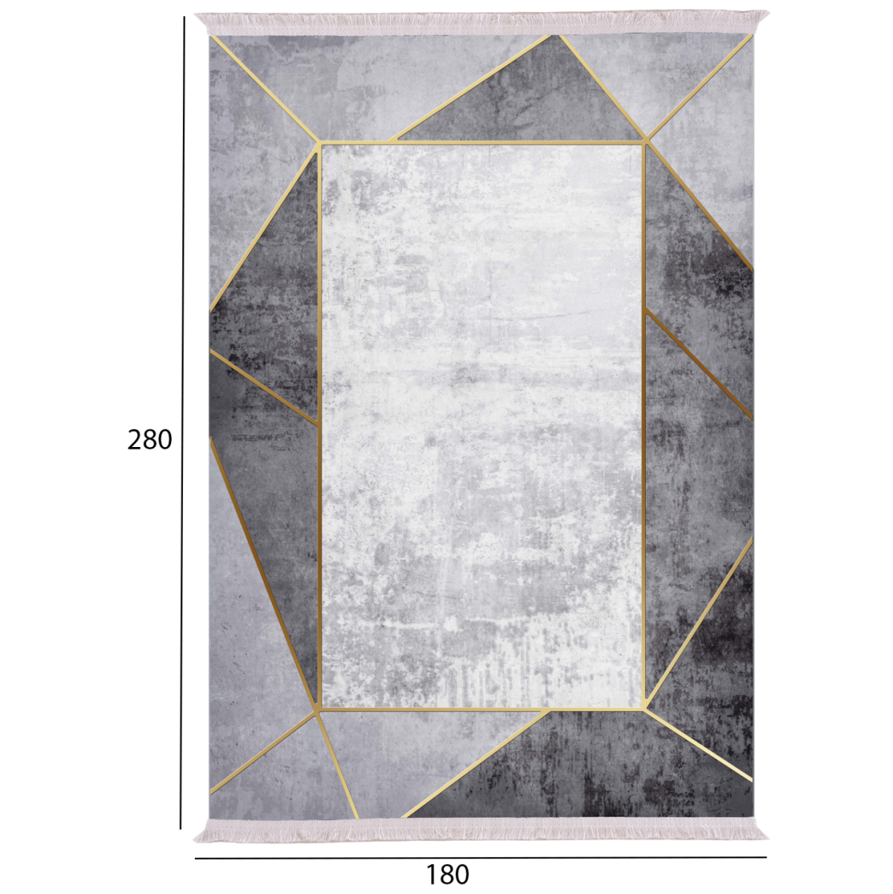 LIVING ROOM CARPET WITH FRINGES HM7723.23 GREY 180X280 [2]