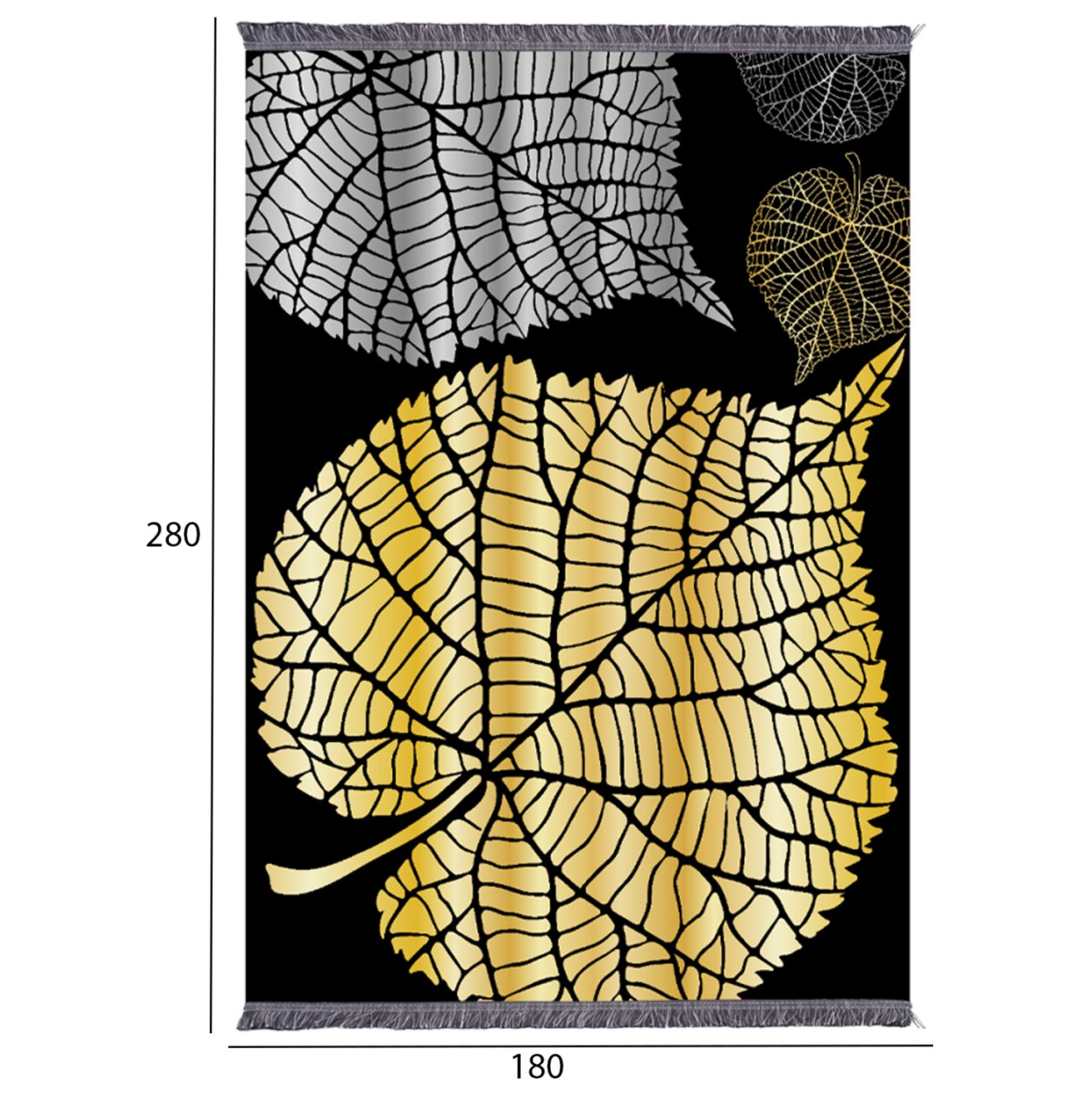 LIVING ROOM CARPET WITH FRINGES JOSIANE HM7723.39 LEAVES 180X280 [2]