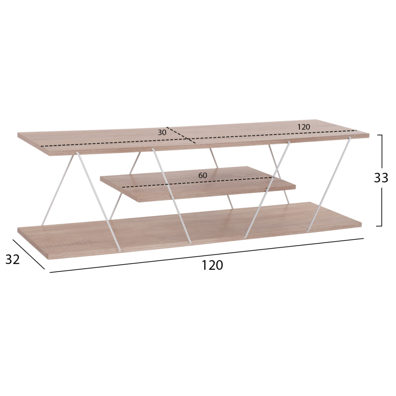 LIVING ROOM COMPOSITION 2PCS TARS HM11771.14 MELAMINE/METAL IN SONAMA-WHITE [2]