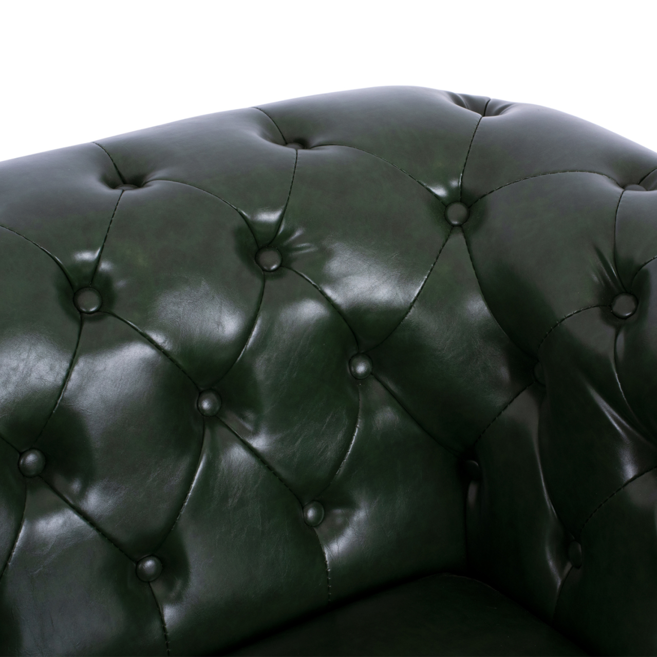 LIVING ROOM SET 3PCS MOBAR HM10912.08 PU LEATHER T.CHESTERFIELD--CYPRESS GREEN [9]