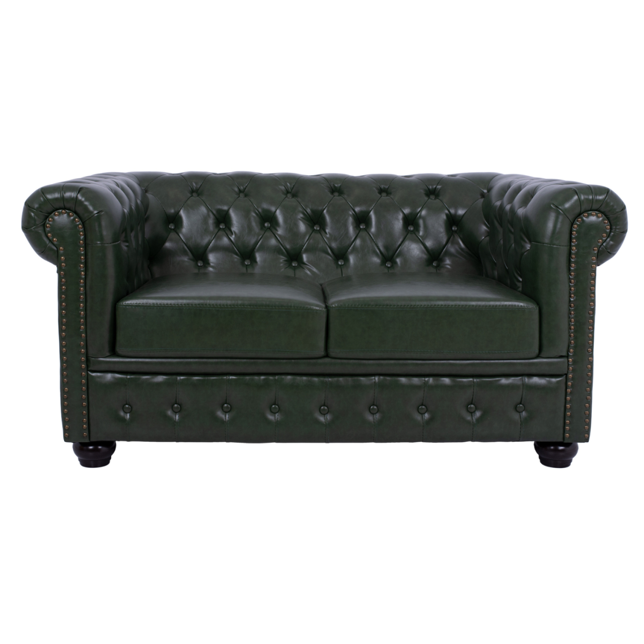 LIVING ROOM SET 3PCS MOBAR HM10912.08 PU LEATHER T.CHESTERFIELD--CYPRESS GREEN [6]
