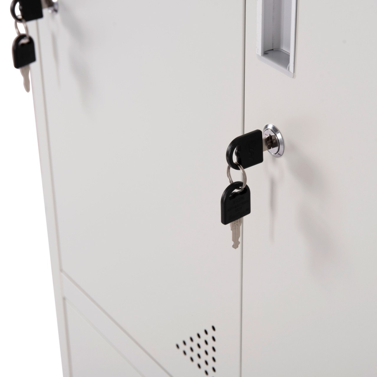 LOCKER METALLIC MALMOE HM5636.11 9 CABINETS WITH KEY LOCKS IN LIGHT GREY 90x45x185Hcm. [6]