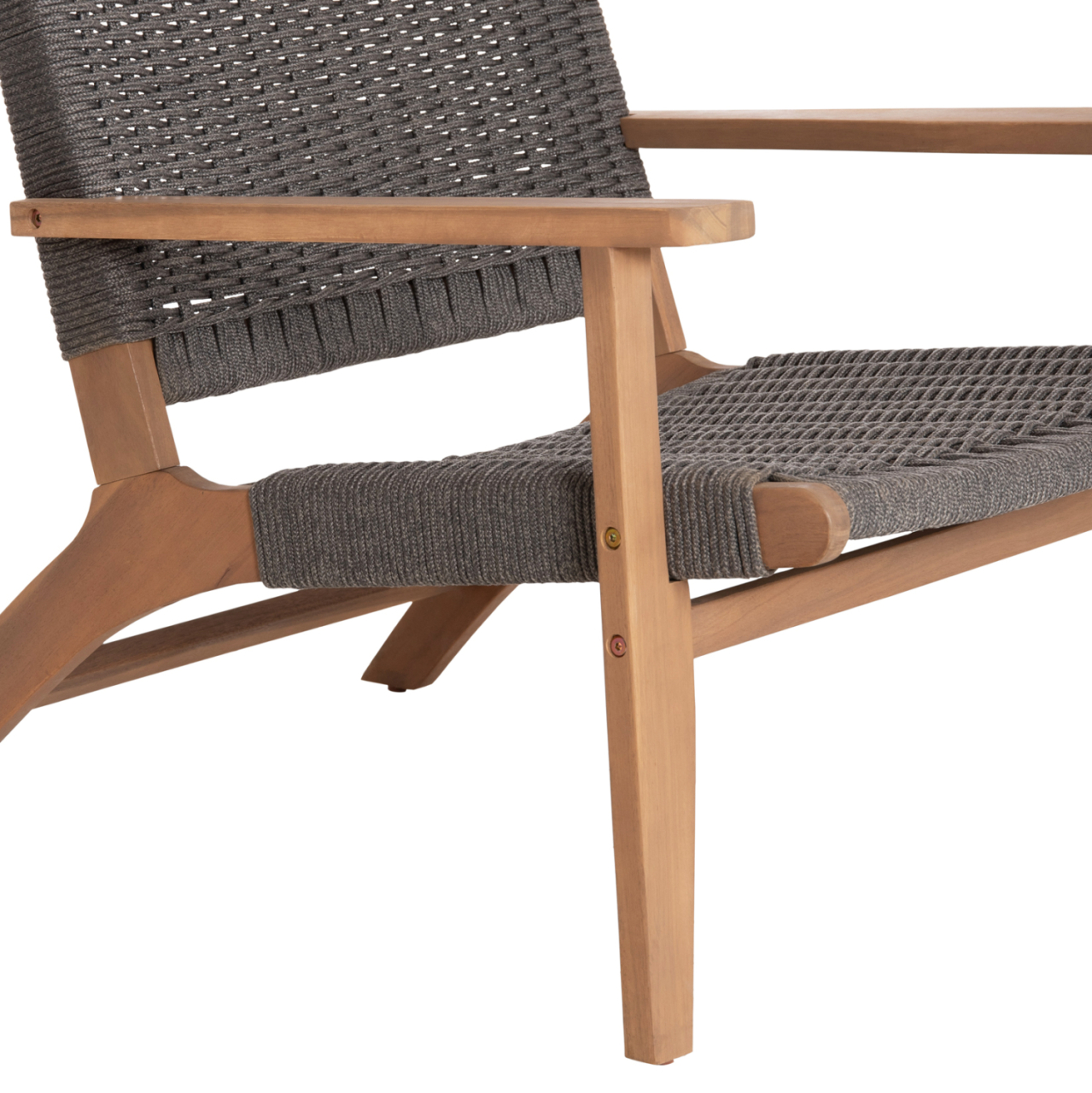 LOUNGE ARMCHAIR MONTER HM6241.02 ACACIA WOOD IN NATURAL--GREY ROPE 63.5x60x69Hcm. [9]