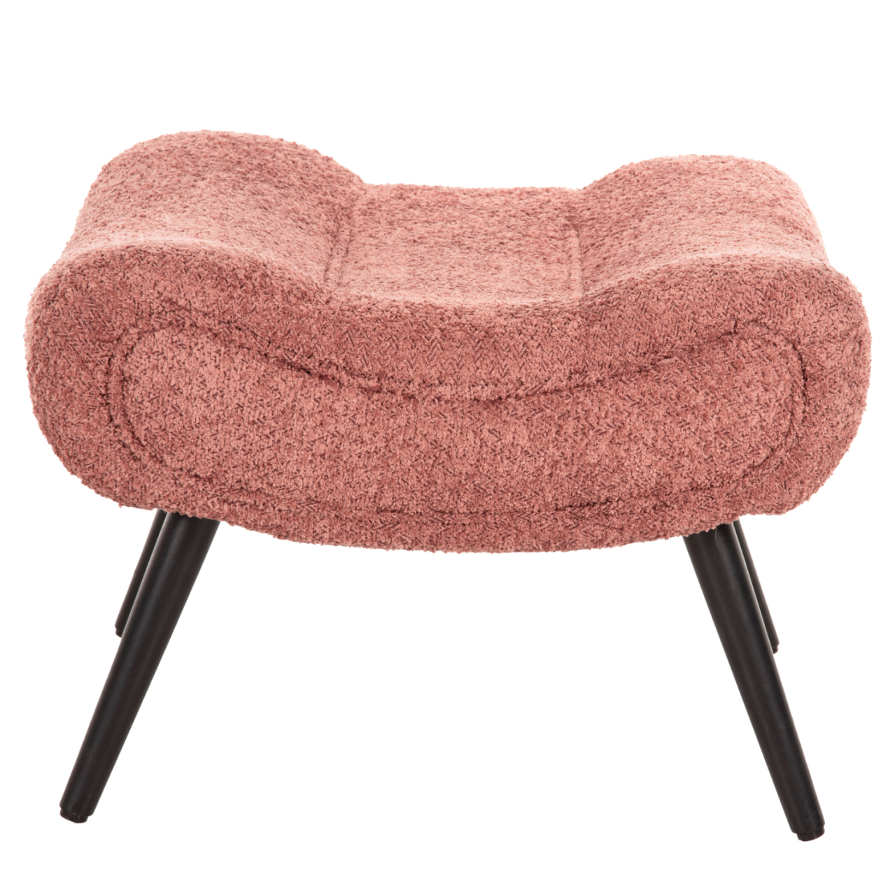 LOUNGE ARMCHAIR WITH FOOTREST BRYM HM10929.02 PINK BOUCLE FABRIC-BLACK LEGS 97x80x100Hcm. [5]
