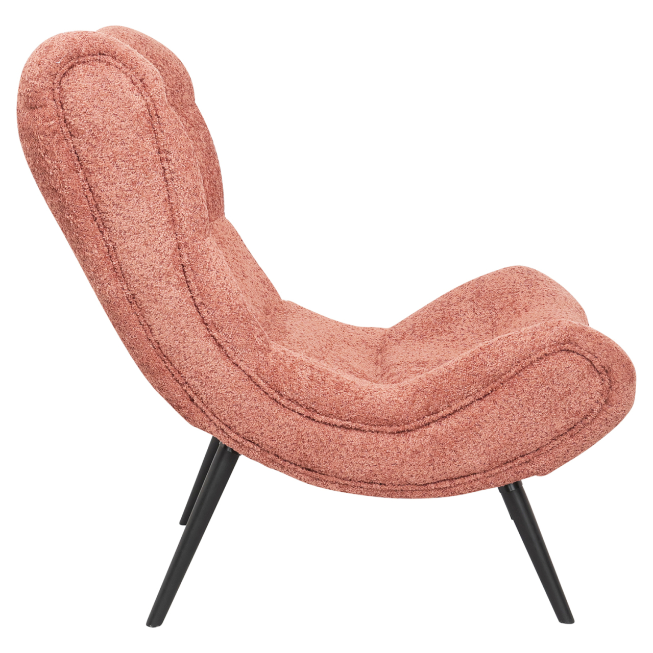 LOUNGE ARMCHAIR WITH FOOTREST BRYM HM10929.02 PINK BOUCLE FABRIC-BLACK LEGS 97x80x100Hcm. [4]
