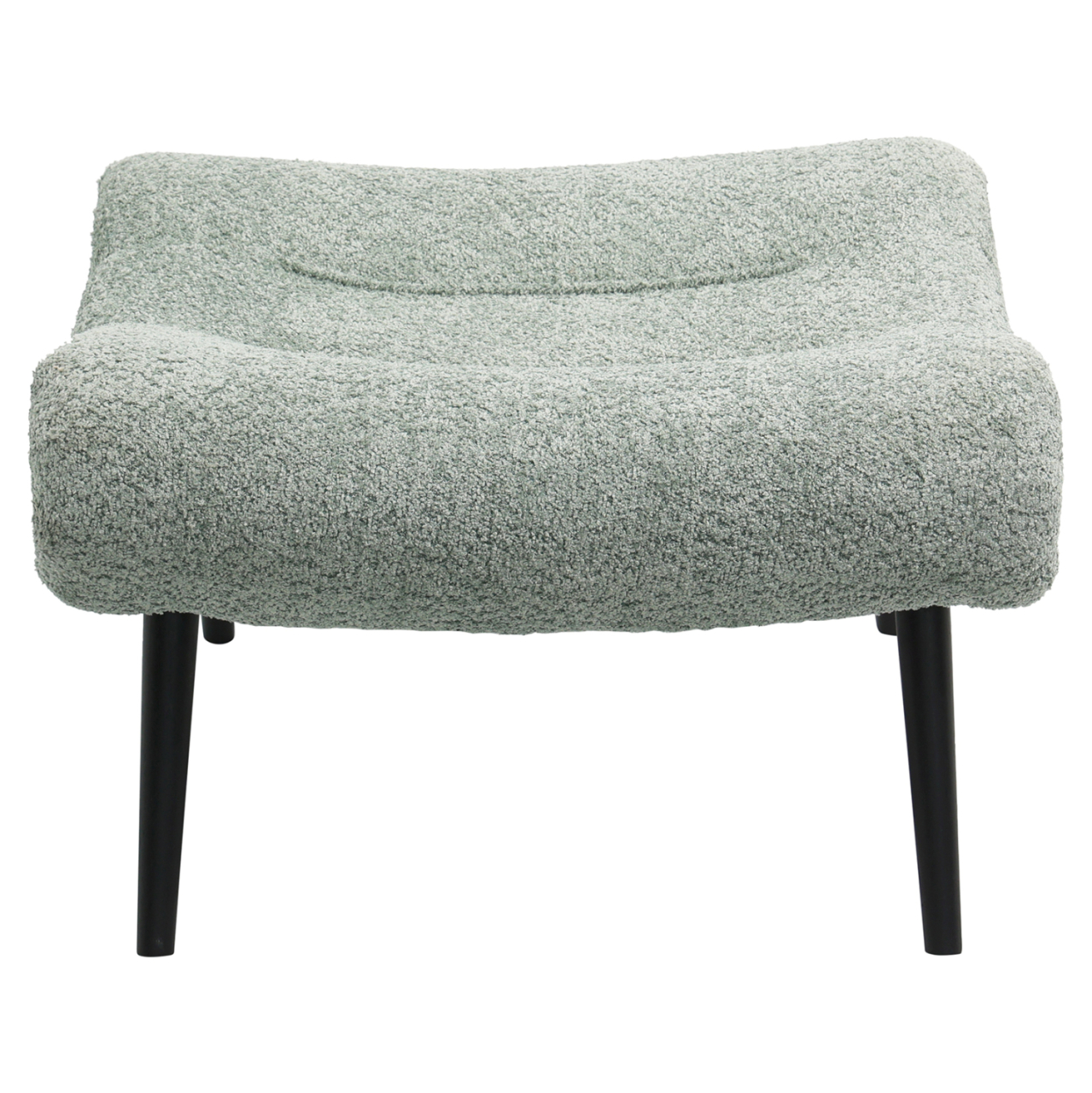LOUNGE ARMCHAIR WITH FOOTREST BRYM HM10929.05 PISTACHIO GREEN BOUCLE FABRIC-BLACK LEGS 97x80x100Hcm. [4]