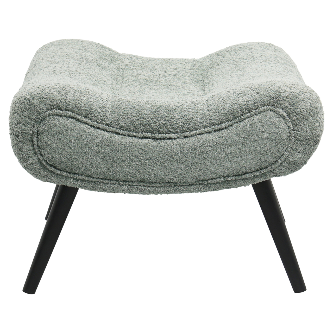 LOUNGE ARMCHAIR WITH FOOTREST BRYM HM10929.05 PISTACHIO GREEN BOUCLE FABRIC-BLACK LEGS 97x80x100Hcm. [5]