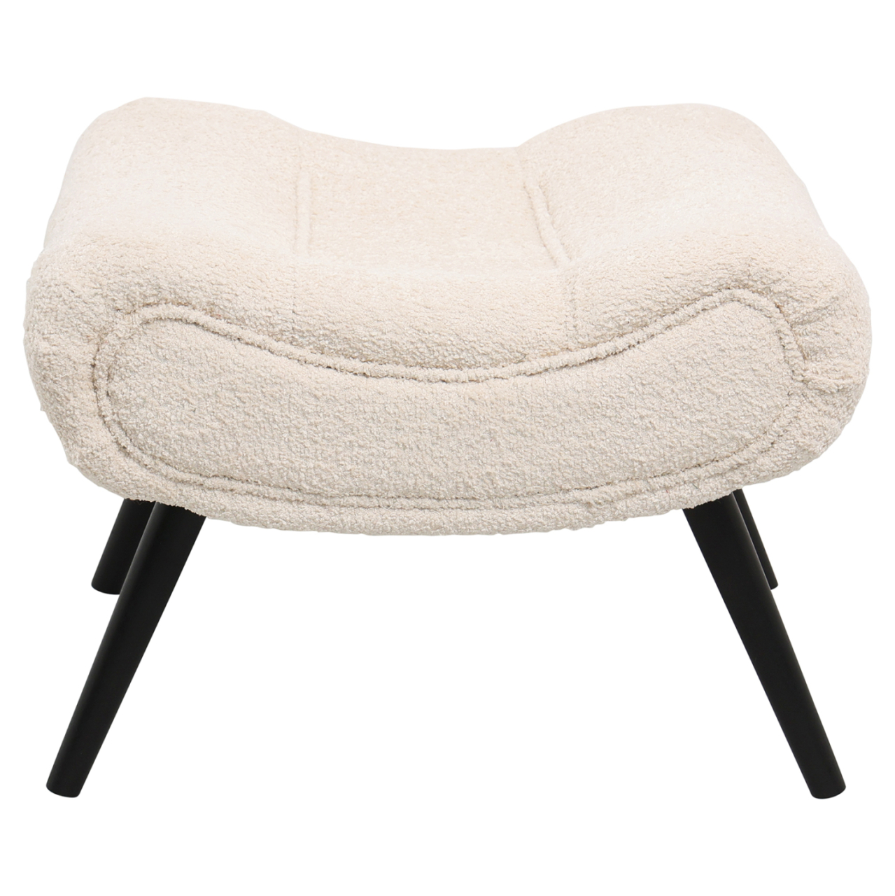 LOUNGE ARMCHAIR WITH FOOTREST BRYM HM10929.06 ECRU BOUCLE FABRIC-BLACK LEGS 97x80x100Hcm. [4]