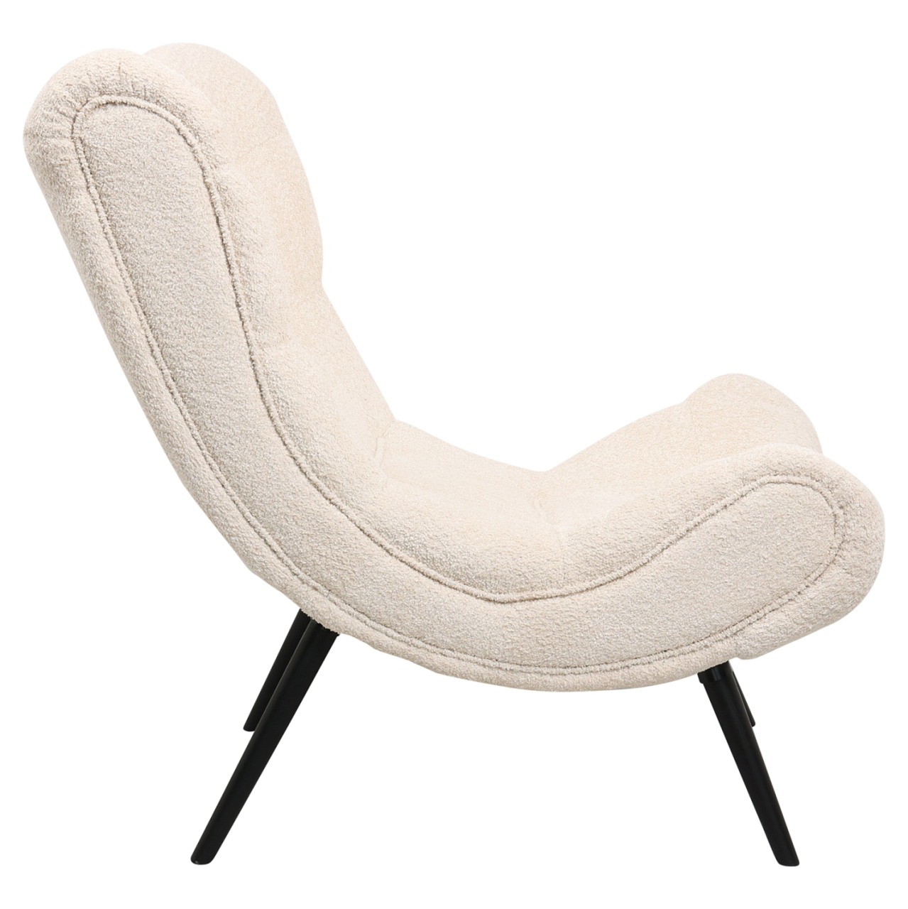 LOUNGE ARMCHAIR WITH FOOTREST BRYM HM10929.06 ECRU BOUCLE FABRIC-BLACK LEGS 97x80x100Hcm. [5]