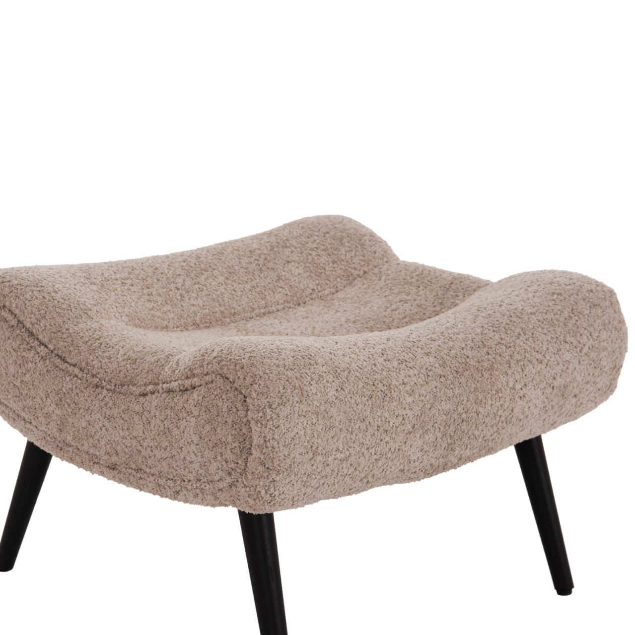 LOUNGE ARMCHAIR WITH FOOTREST BRYM HM10929.08 BROWNISH BEIGE BOUCLE-BLACK LEGS 80x95x95Hcm. [6]