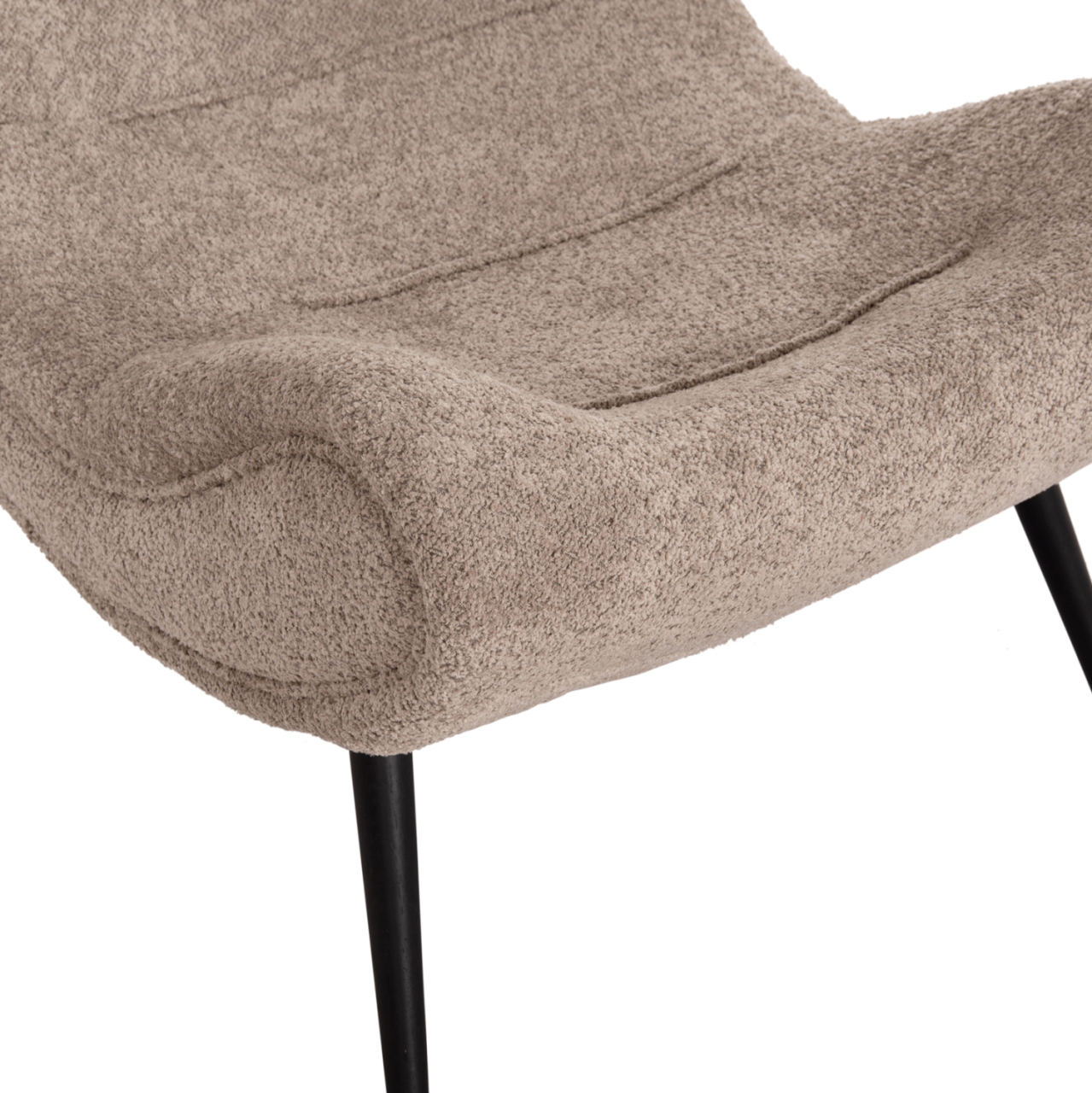 LOUNGE ARMCHAIR WITH FOOTREST BRYM HM10929.08 BROWNISH BEIGE BOUCLE-BLACK LEGS 80x95x95Hcm. [9]