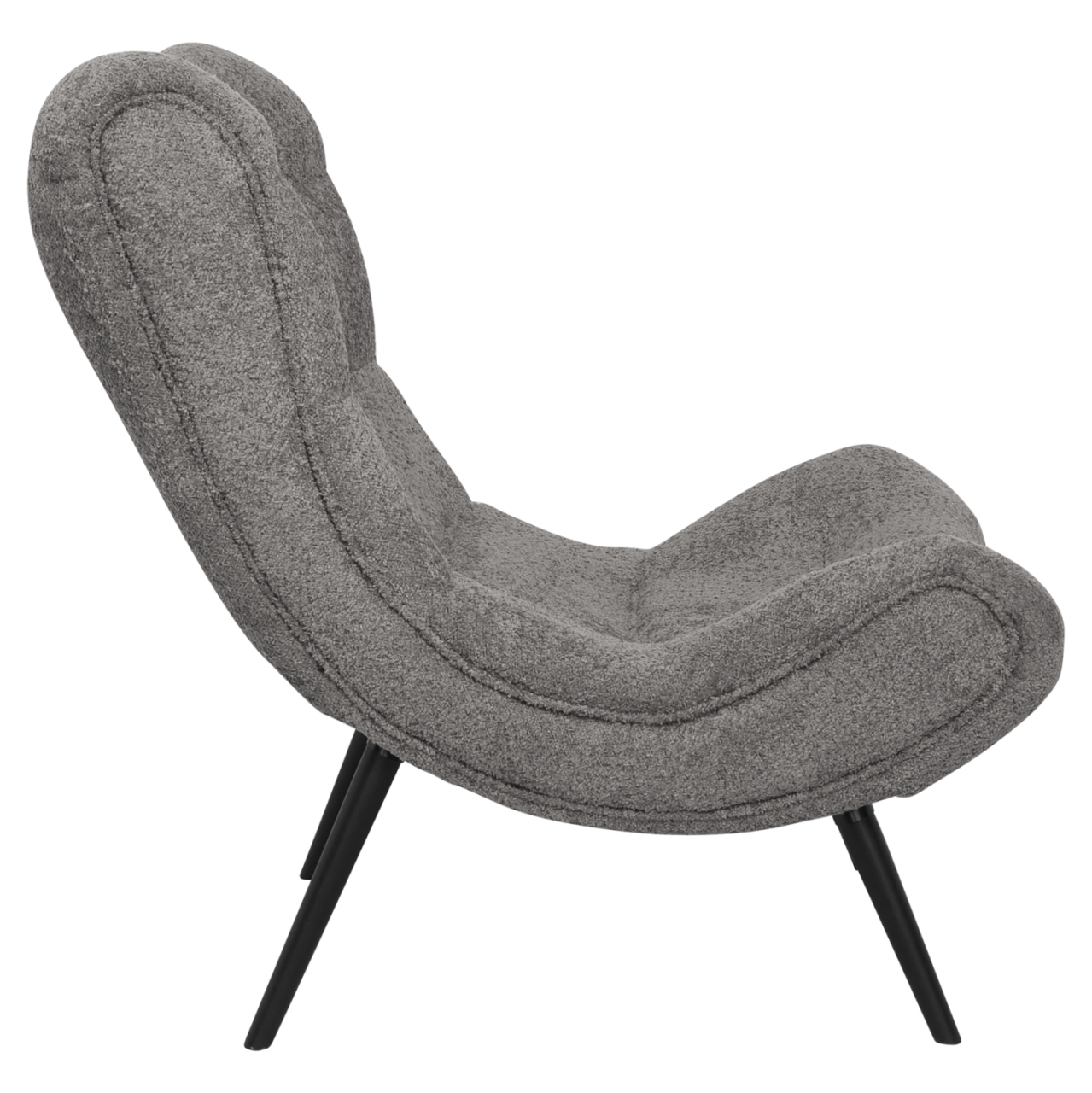 LOUNGE ARMCHAIR WITH FOOTREST BRYM HM10929.11 GREY BOUCLE FABRIC-BLACK LEGS 97x80x100Hcm. [6]