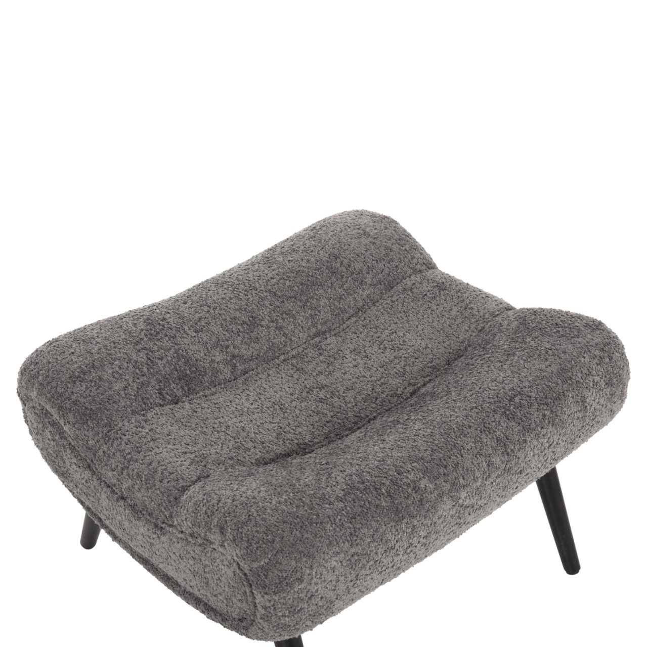 LOUNGE ARMCHAIR WITH FOOTREST BRYM HM10929.11 GREY BOUCLE FABRIC-BLACK LEGS 97x80x100Hcm. [5]