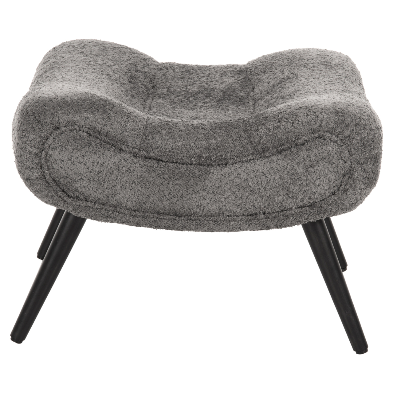 LOUNGE ARMCHAIR WITH FOOTREST BRYM HM10929.11 GREY BOUCLE FABRIC-BLACK LEGS 97x80x100Hcm. [4]
