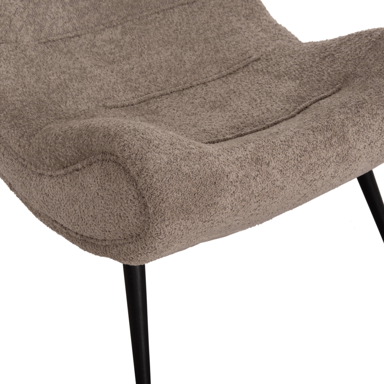 LOUNGE CHAIR BRYM HM9605.08 DARK BEIGE BOUCLE FABRIC-BLACK WOODEN LEGS 80x95x95Hcm. [8]