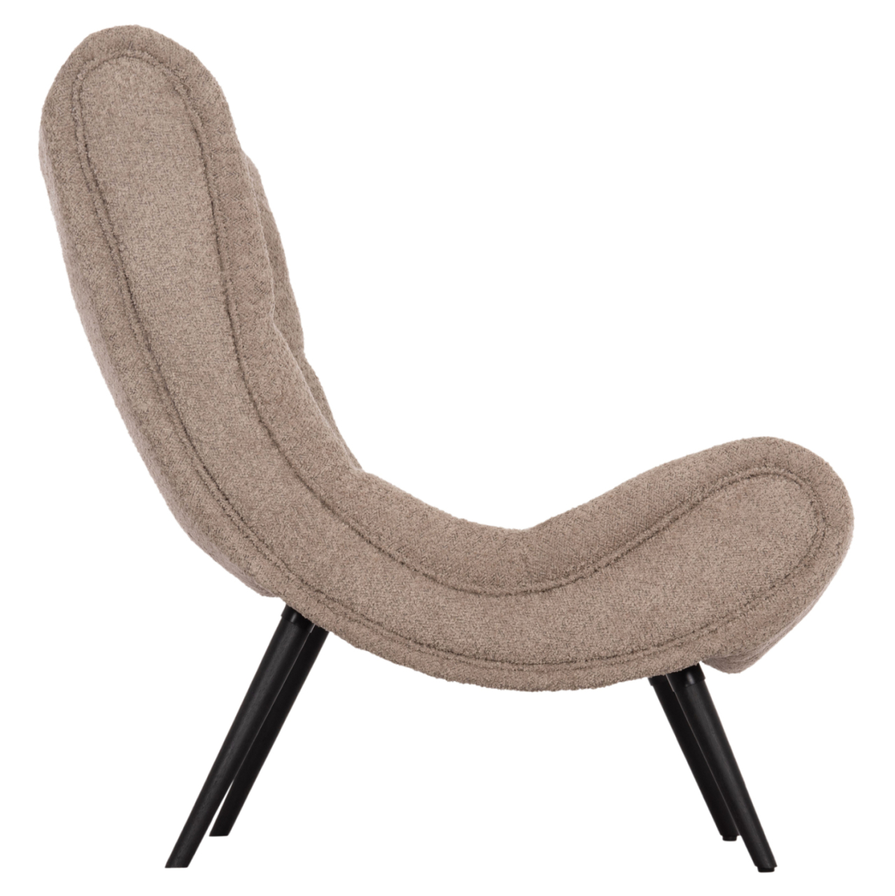 LOUNGE CHAIR BRYM HM9605.08 DARK BEIGE BOUCLE FABRIC-BLACK WOODEN LEGS 80x95x95Hcm. [5]