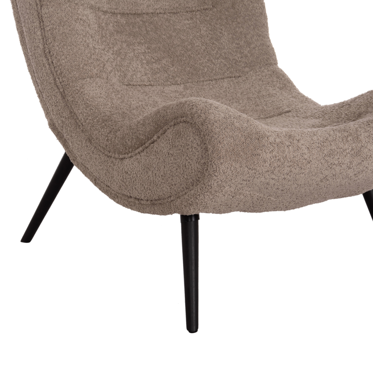 LOUNGE CHAIR BRYM HM9605.08 DARK BEIGE BOUCLE FABRIC-BLACK WOODEN LEGS 80x95x95Hcm. [9]