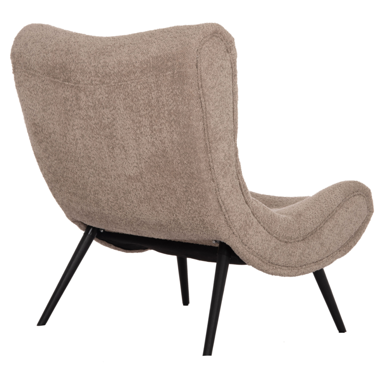 LOUNGE CHAIR BRYM HM9605.08 DARK BEIGE BOUCLE FABRIC-BLACK WOODEN LEGS 80x95x95Hcm. [6]
