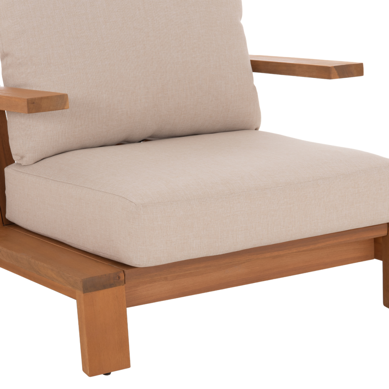 LOUNGE CHAIR MIREX HM6641 ACACIA WOOD IN NATURAL--CUSHIONS IN ECRU 80x96x62Hcm. [8]