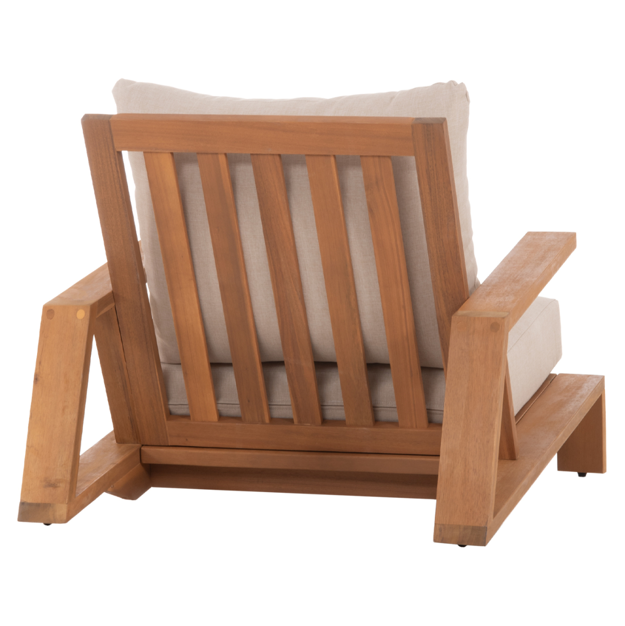 LOUNGE CHAIR MIREX HM6641 ACACIA WOOD IN NATURAL--CUSHIONS IN ECRU 80x96x62Hcm. [5]