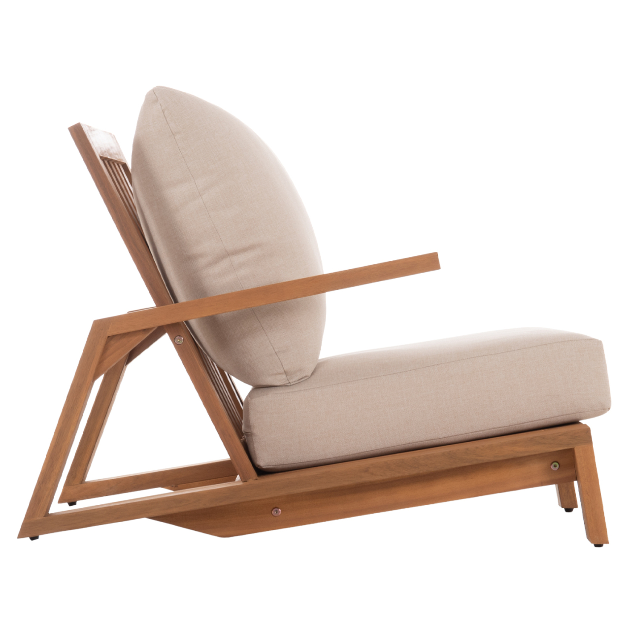 LOUNGE CHAIR MIREX HM6641 ACACIA WOOD IN NATURAL--CUSHIONS IN ECRU 80x96x62Hcm. [4]