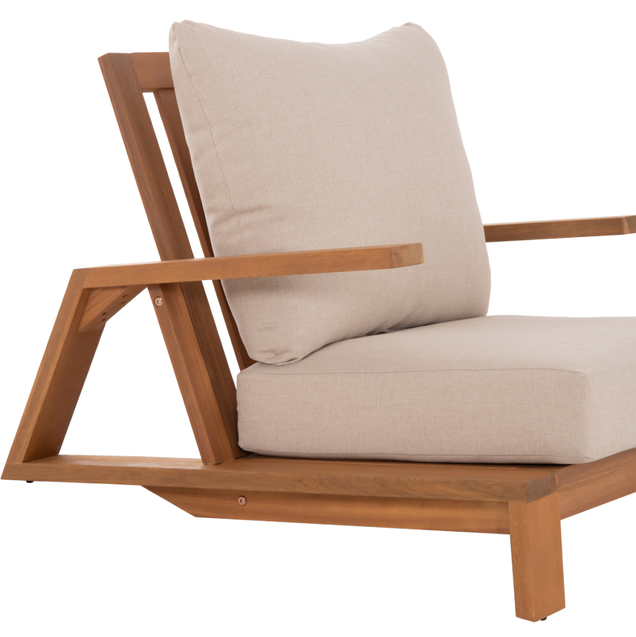 LOUNGE CHAIR MIREX HM6641 ACACIA WOOD IN NATURAL--CUSHIONS IN ECRU 80x96x62Hcm. [9]