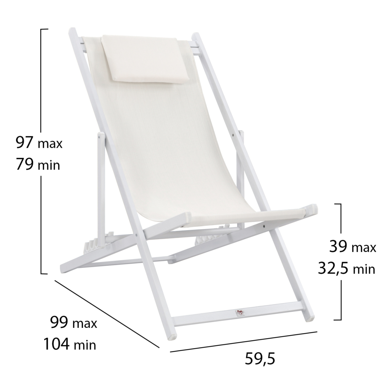 LOUNGE CHAIR PROFESSIONAL KEA HM5076.04 ALUMINUM and TEXTILENE IN WHITE COLOR 59,5x102,5x94Hcm. [2]