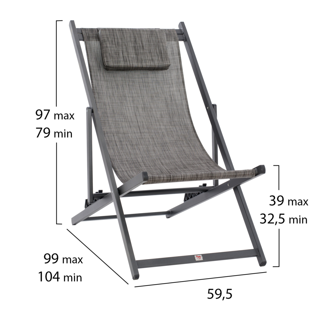 LOUNGE CHAIR PROFESSIONAL KEA HM5076.10 ALUMINUM and TEXTILENE IN GREY COLOR 59,5x102,5x94Hcm. [2]